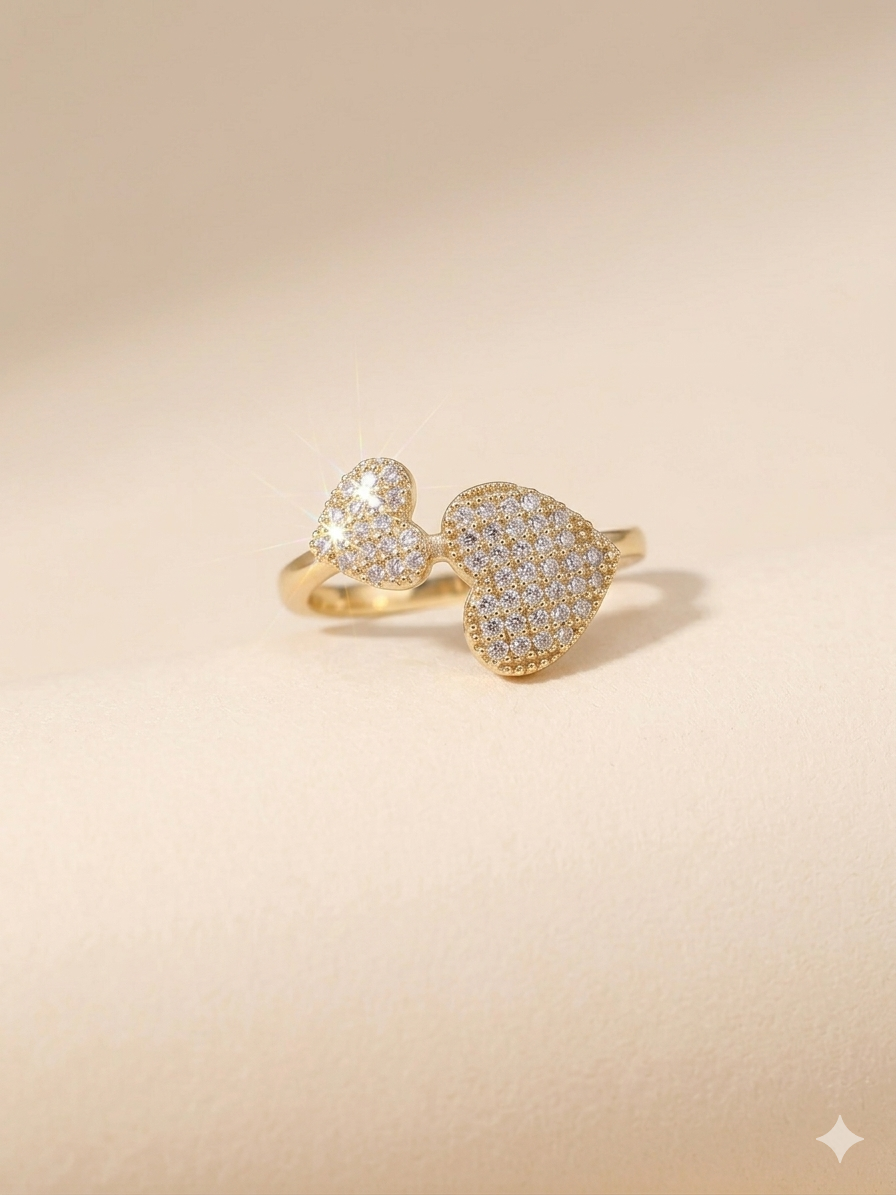 10kt Gold 2 Heart Ring