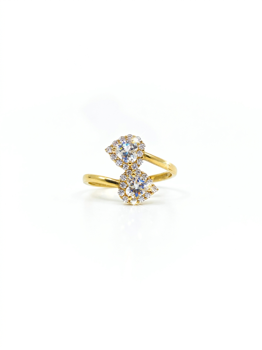 10kt Gold Doble Heart Ring