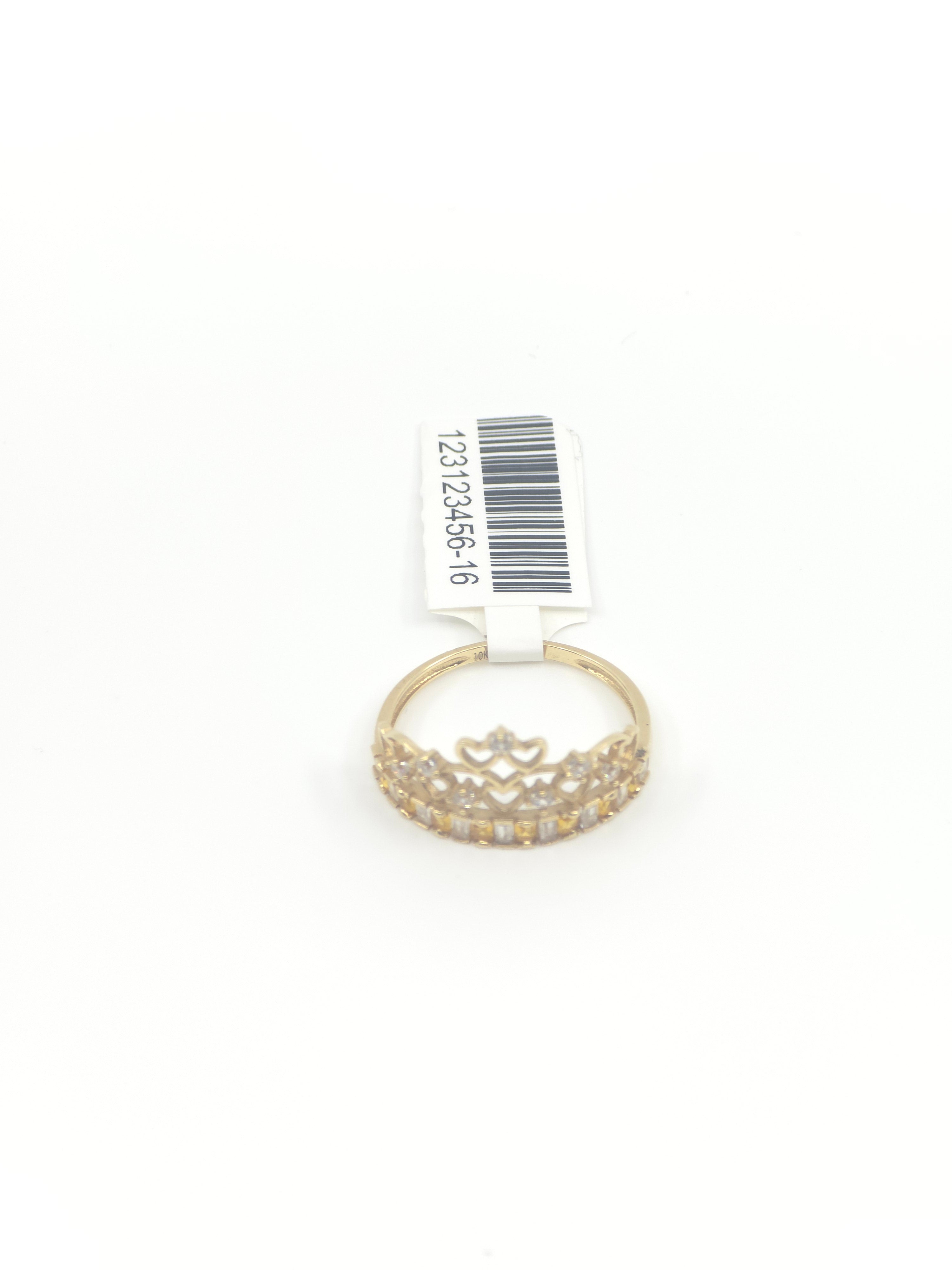10kt Gold Crown with yellow and white stone.