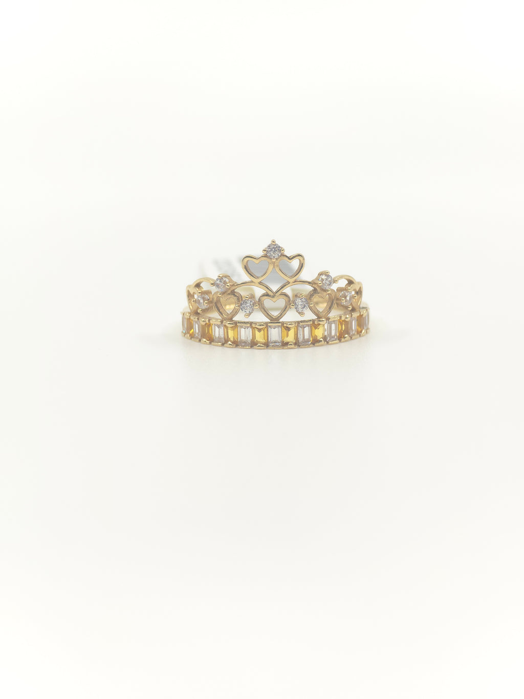 10kt Gold Crown with yellow and white stone.