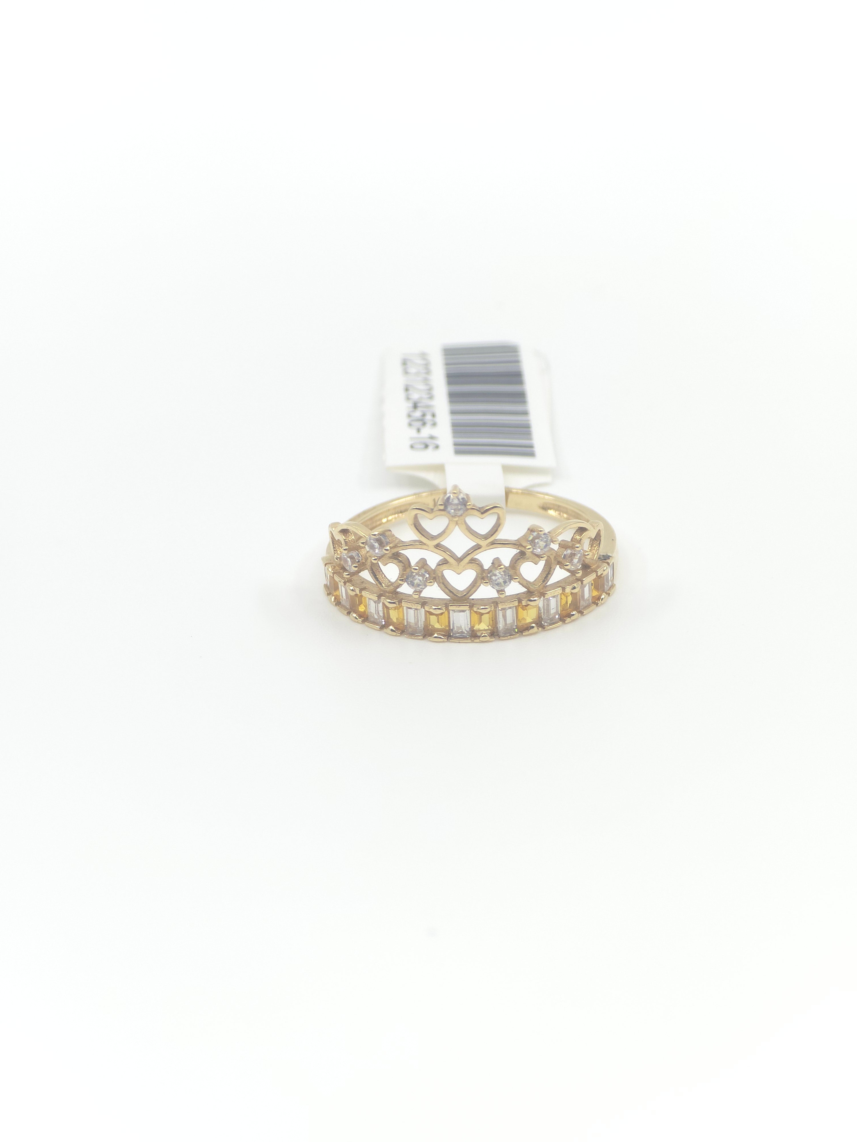 10kt Gold Crown with yellow and white stone.