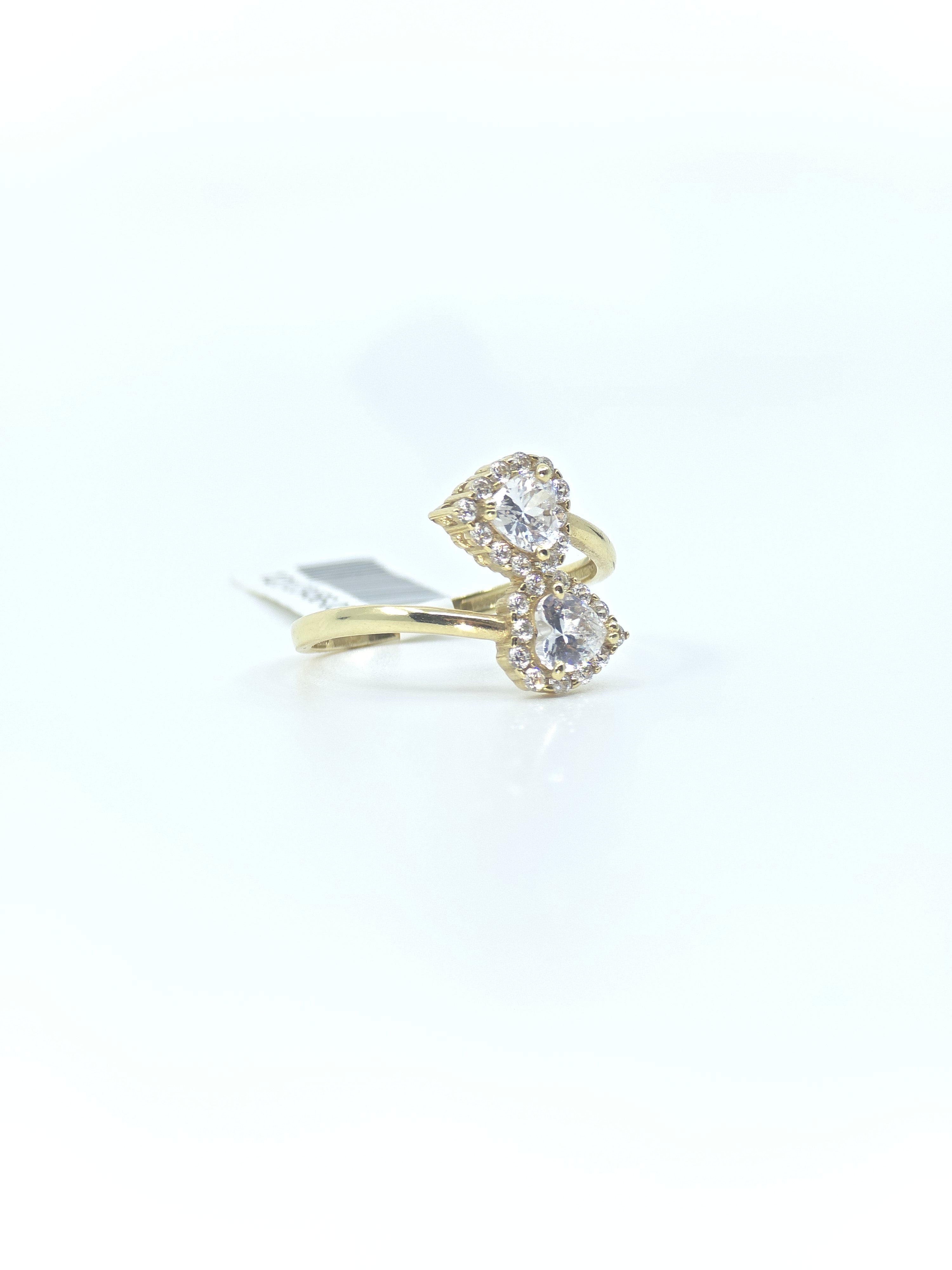 10kt Gold Doble Heart Ring
