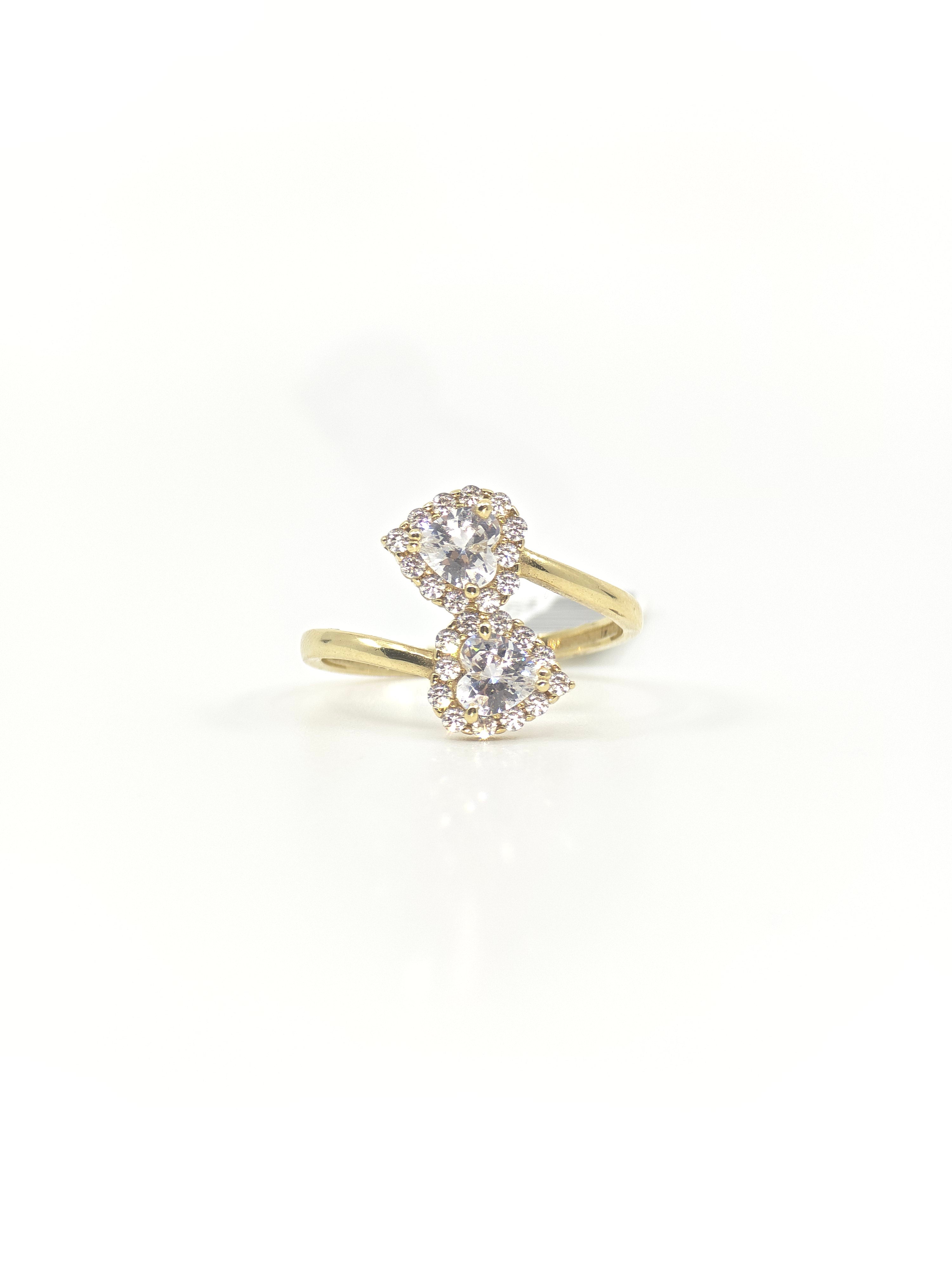 10kt Gold Doble Heart Ring